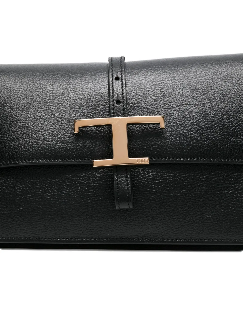 Tod's Leren schoudertas met T-gesp Zwart