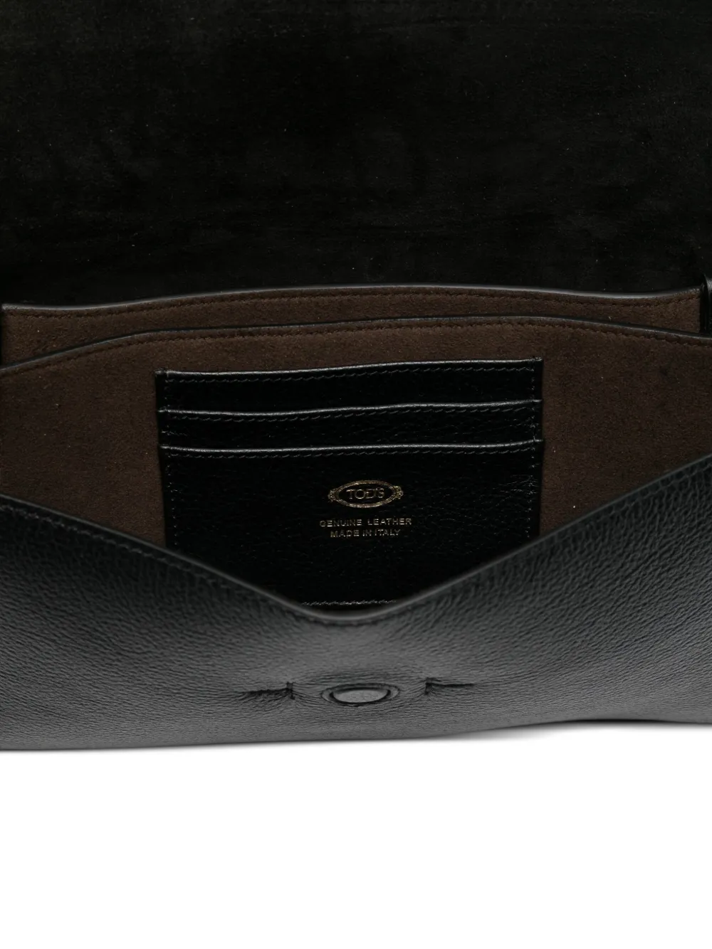 Tod's Leren schoudertas met T-gesp Zwart