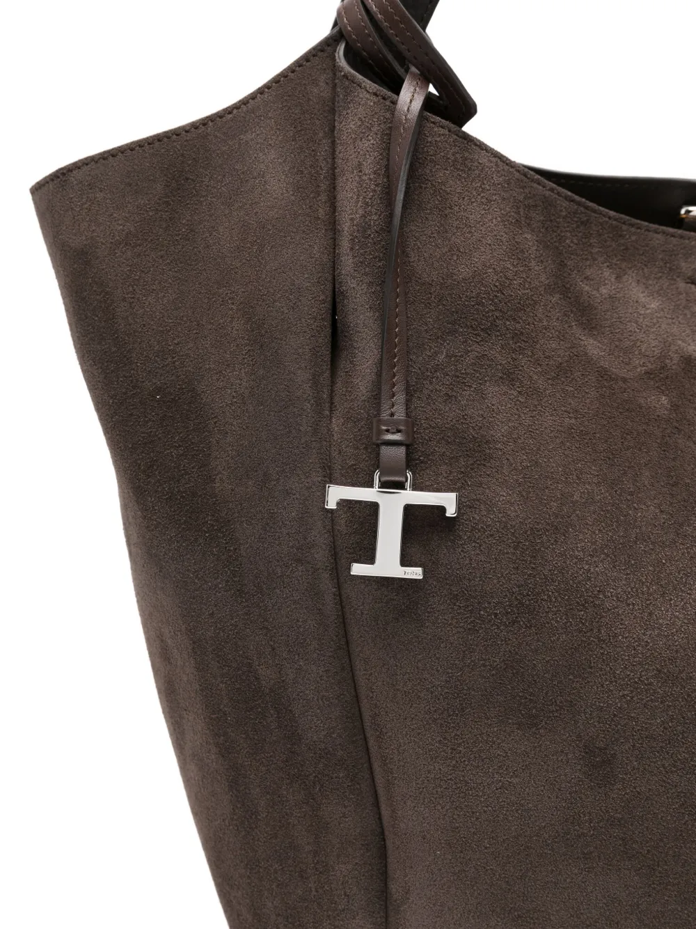 Tod's Suede Tote Bag In Brown