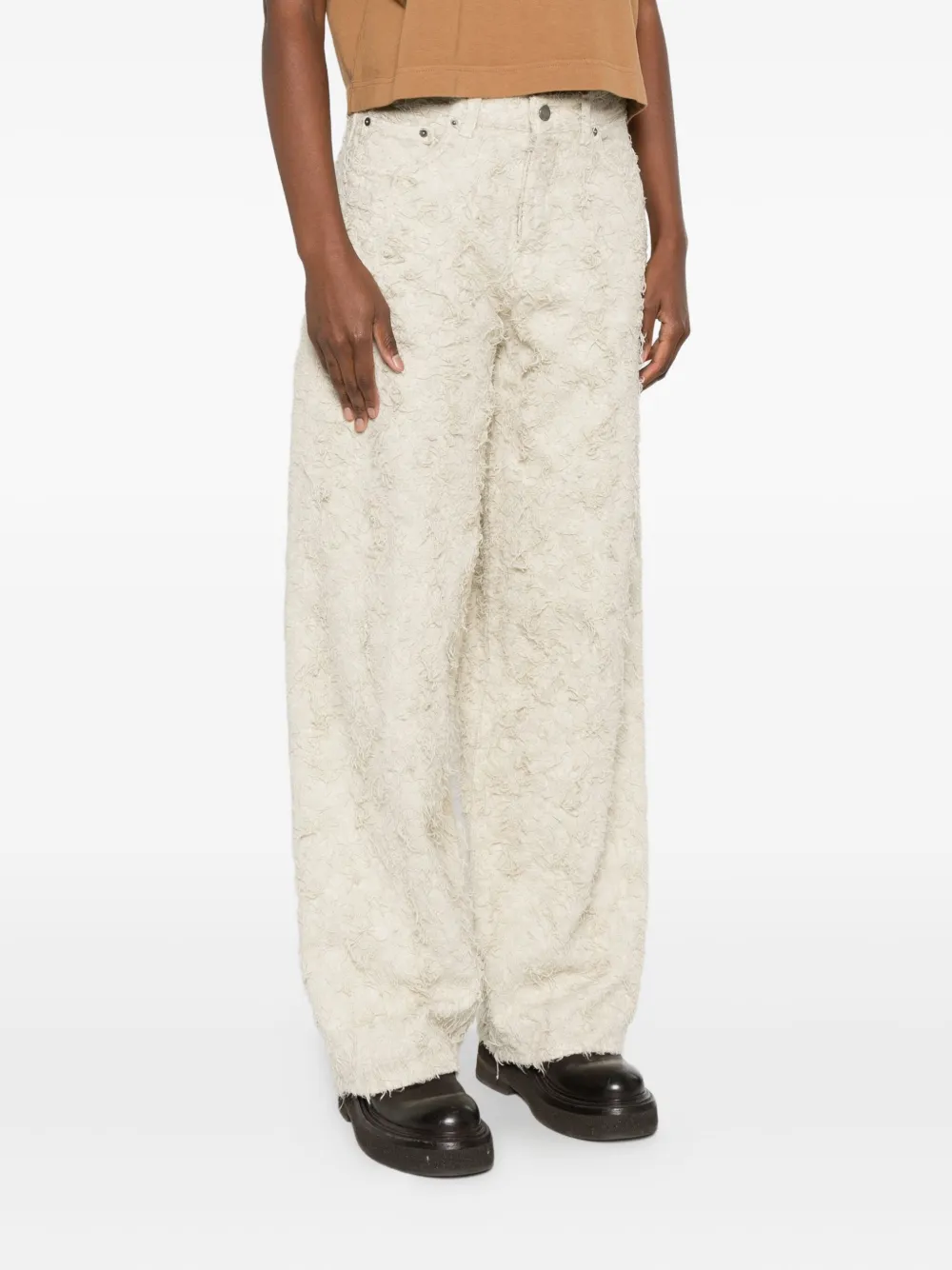 Haikure Bethany denim jeans met franje Beige