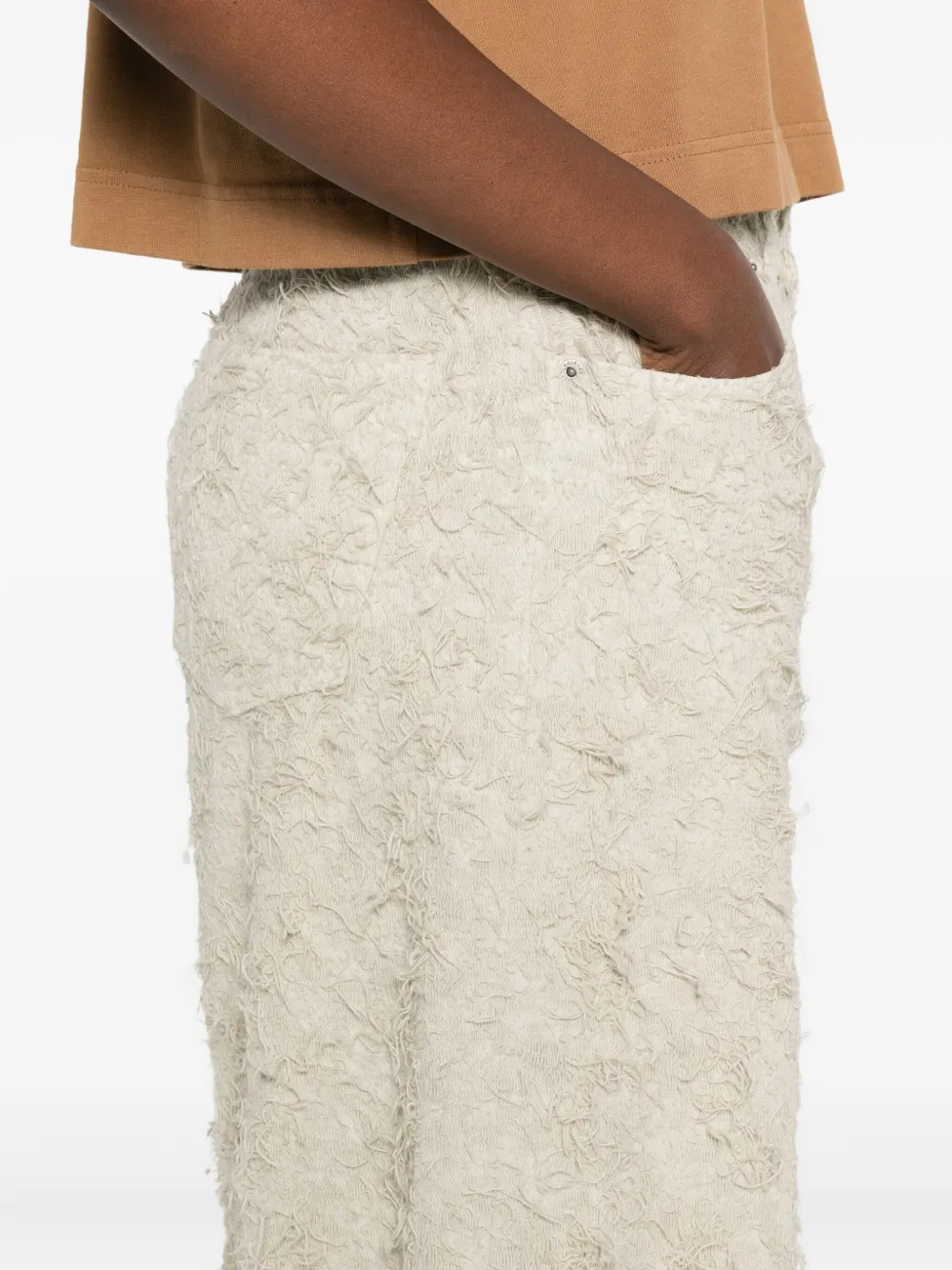 Haikure Bethany denim jeans met franje Beige