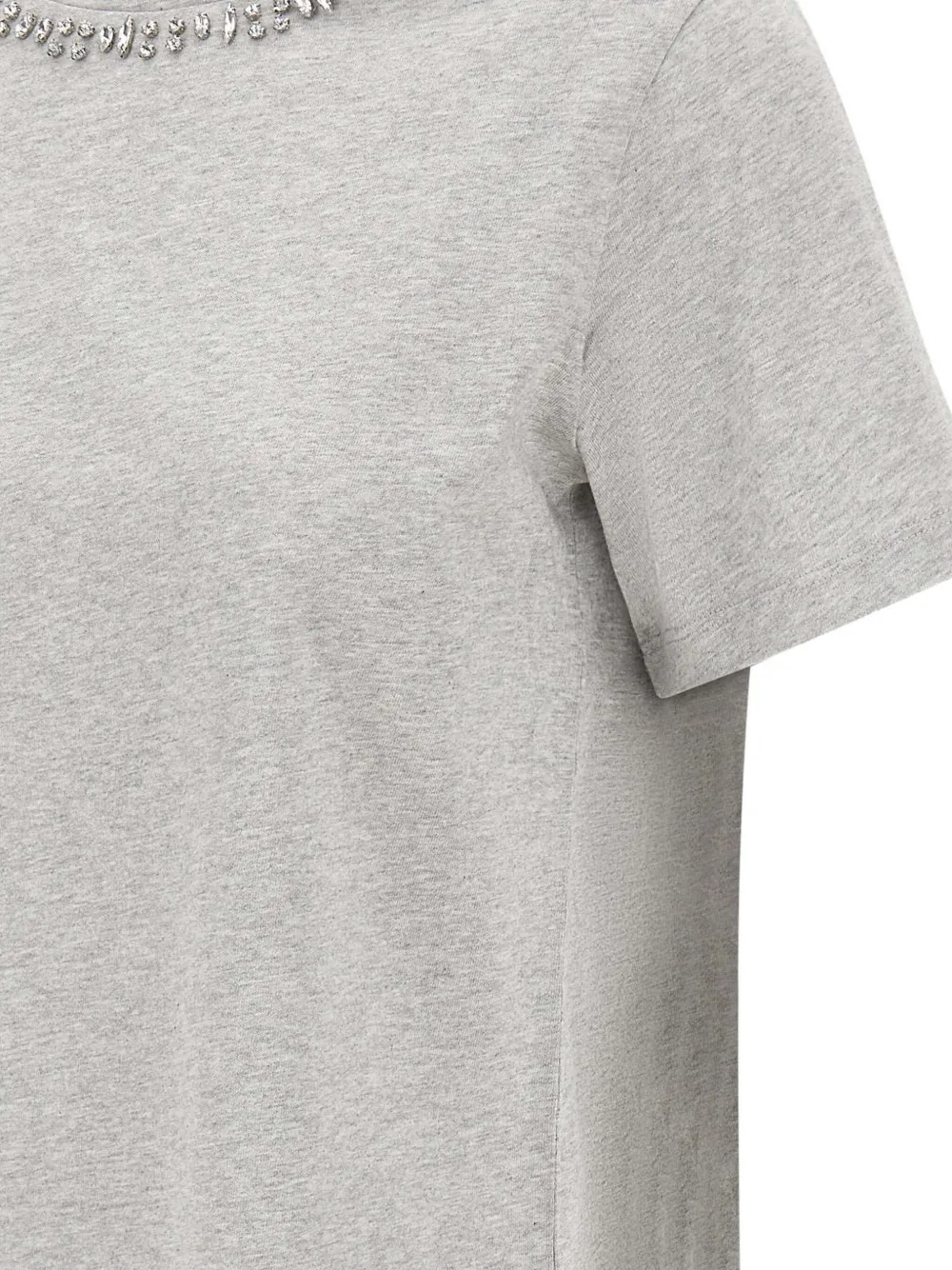 kaos T-shirt met ronde hals verfraaid met pailletten Grijs