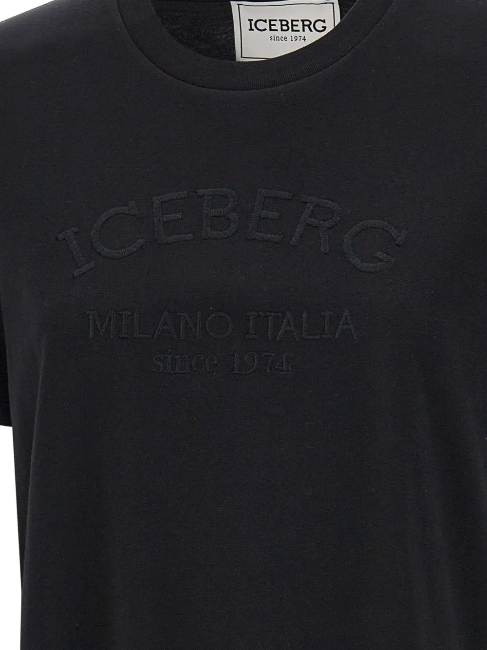 Iceberg embroidered logo T-shirt Zwart