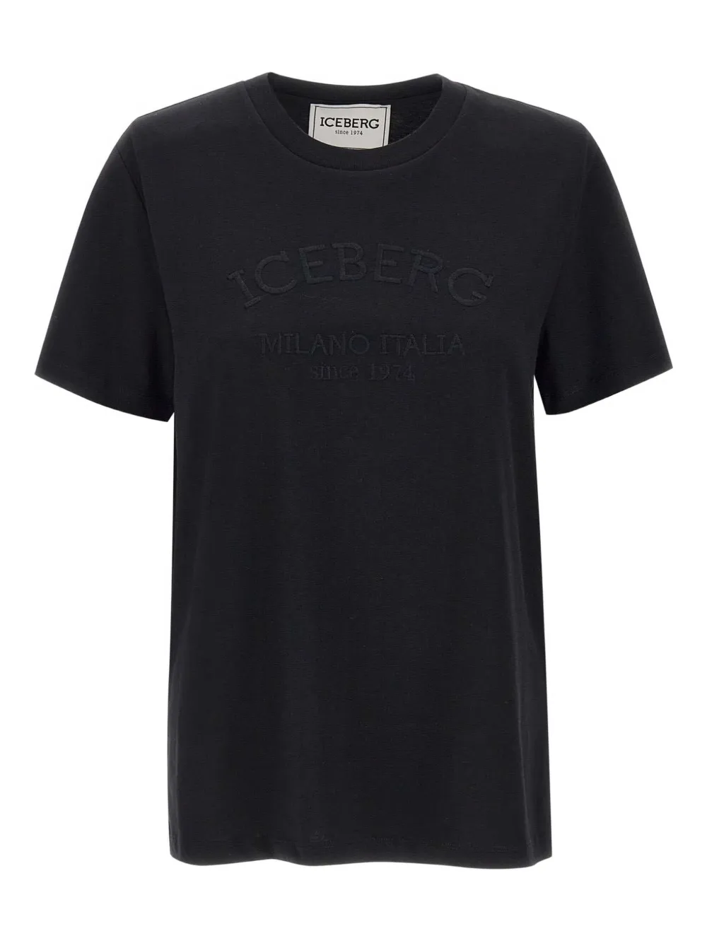 Iceberg embroidered logo T-shirt Zwart