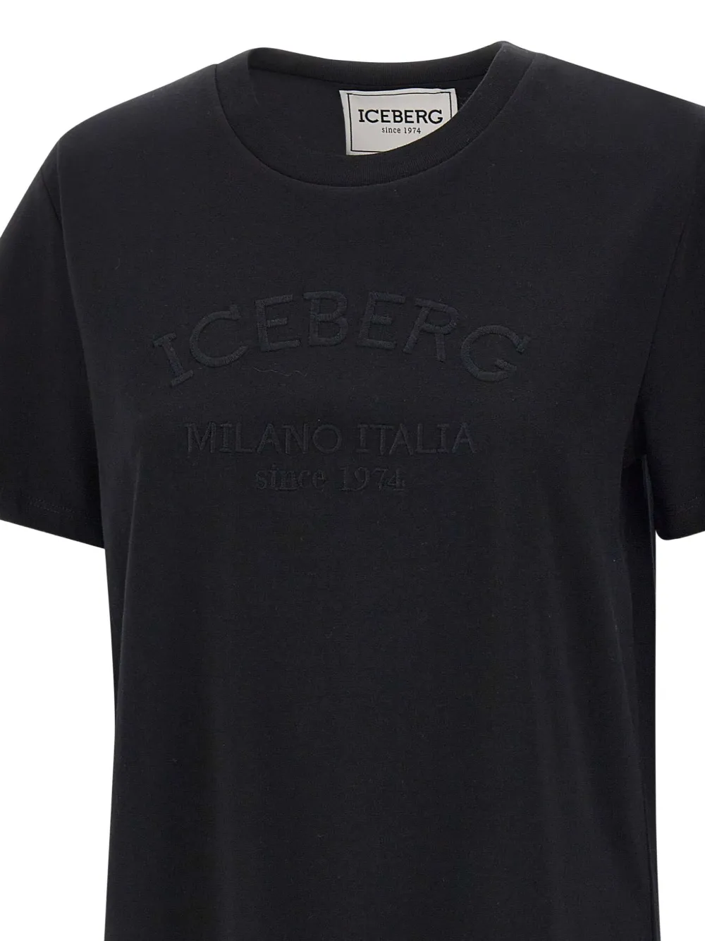 Iceberg embroidered logo T-shirt Zwart