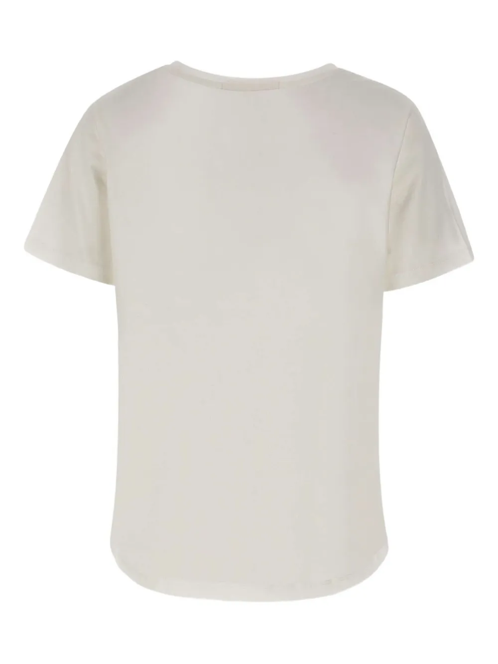 kaos T-shirt met ronde hals verfraaid met pailletten Beige