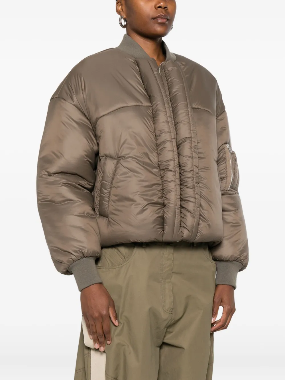 Mordecai Zip-front Puffer Jacket In Brown