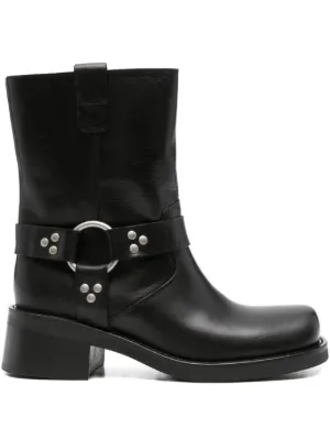 Zadig & Voltaire Women\'s Igata Black Biker Harness Chain Boots Zadig&Voltaire Igata Leather Biker Boots | Black | FARFETCH main image 3