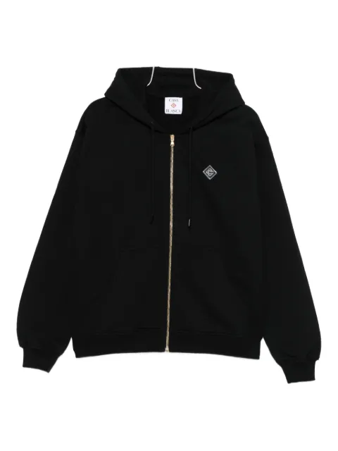 Casablanca logo-patch zip-up hoodie