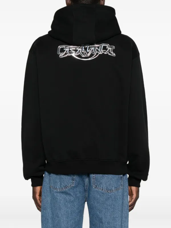 Casablanca logo-patch zip-up Hoodie | Black | FARFETCH