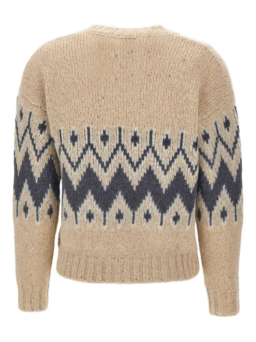 Eleventy geometric-pattern sweater Beige