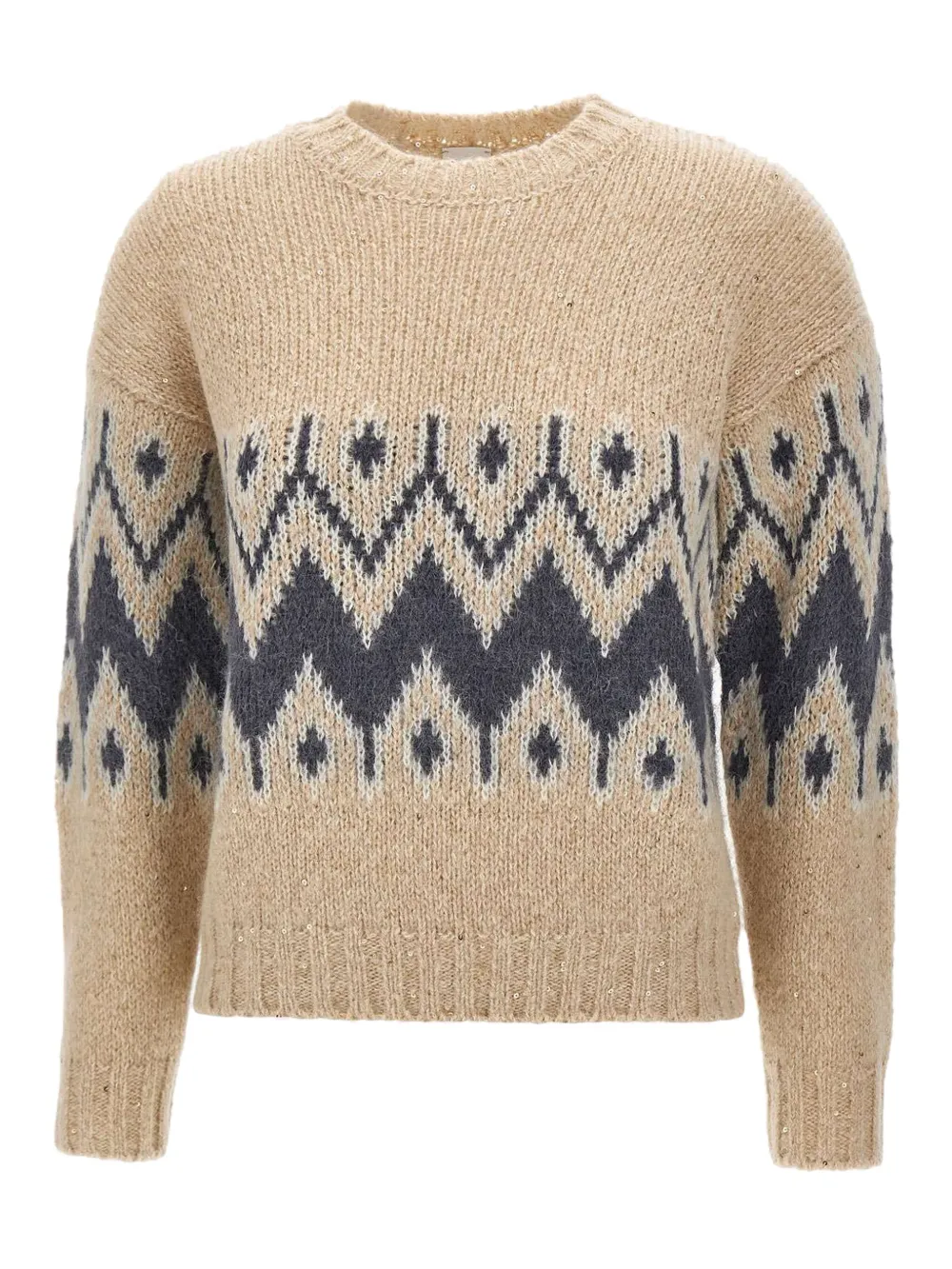 Eleventy geometric-pattern sweater Beige