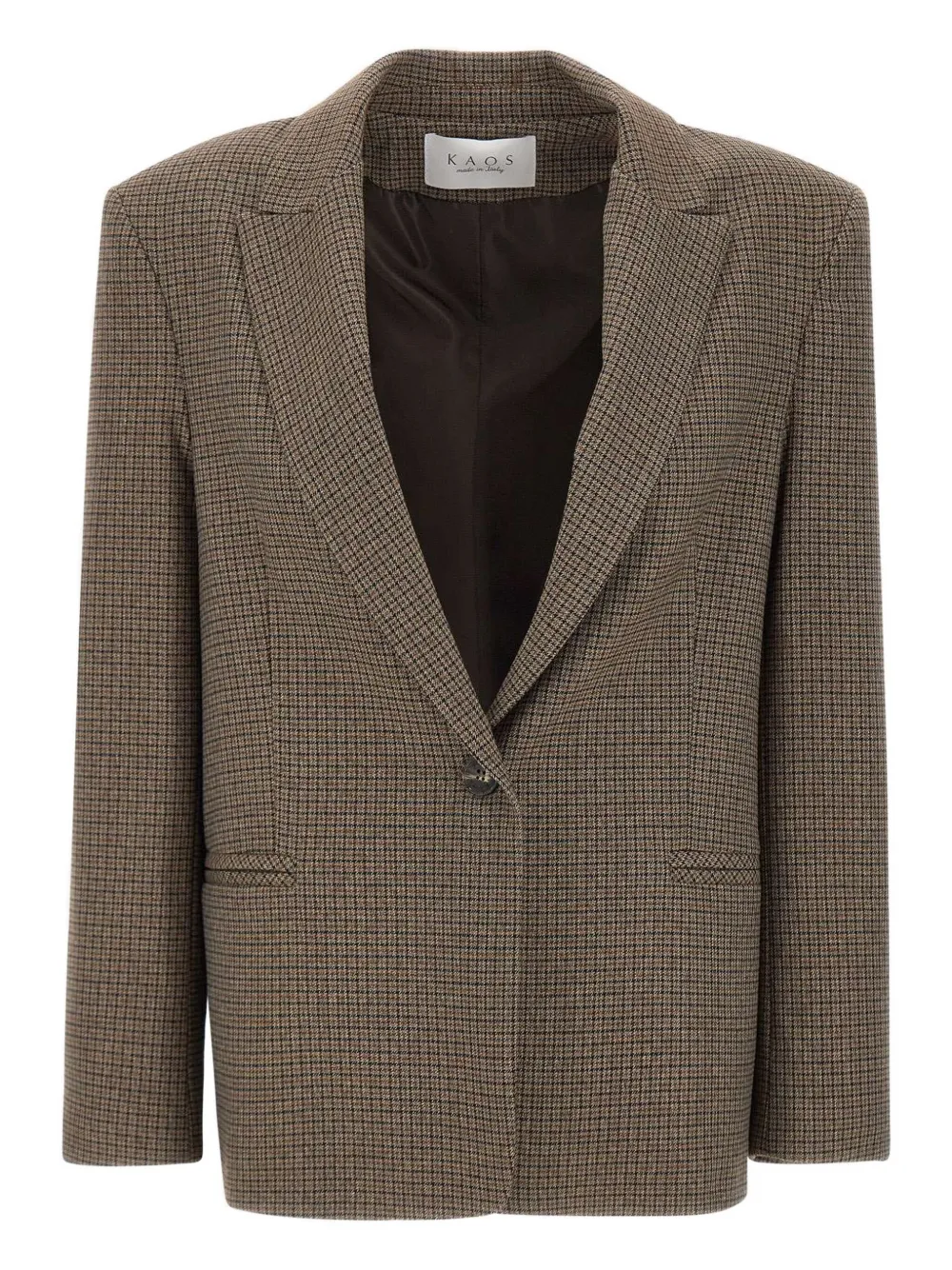 Kaos Blazer met pied-de-poule print Bruin