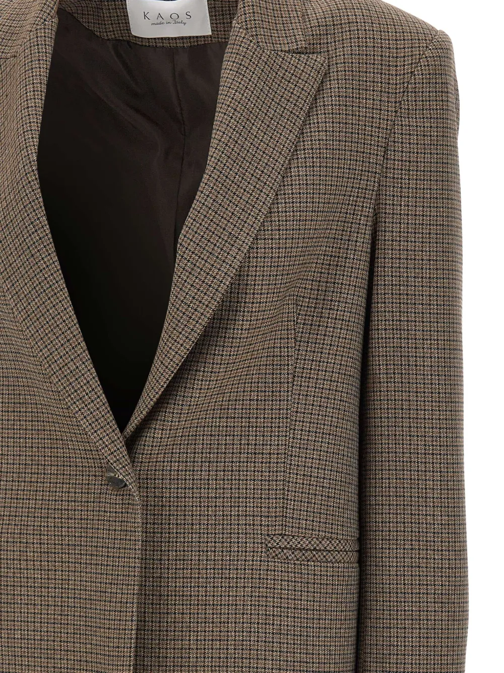 kaos Blazer met pied-de-poule print Bruin