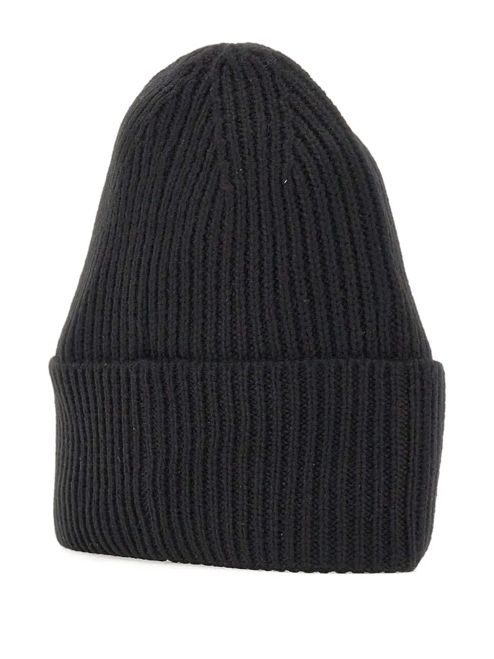 Ea7 Emporio Armani ribbed logo-patch beanie Zwart