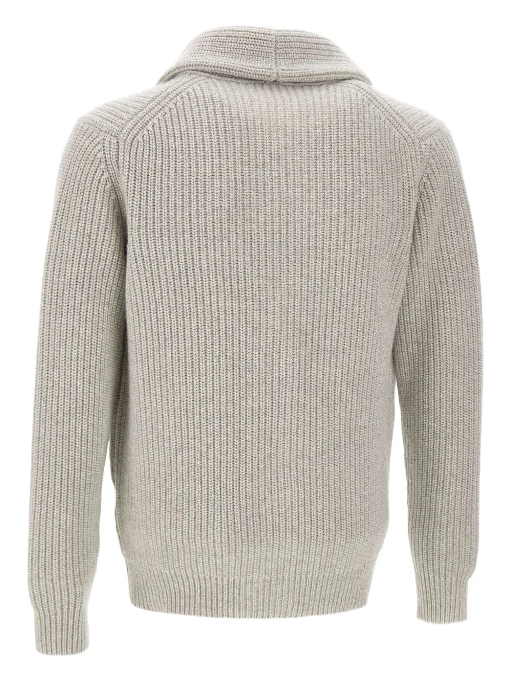 Filippo De Laurentiis Shawl-collar Ribbed Cardigan In Neutral