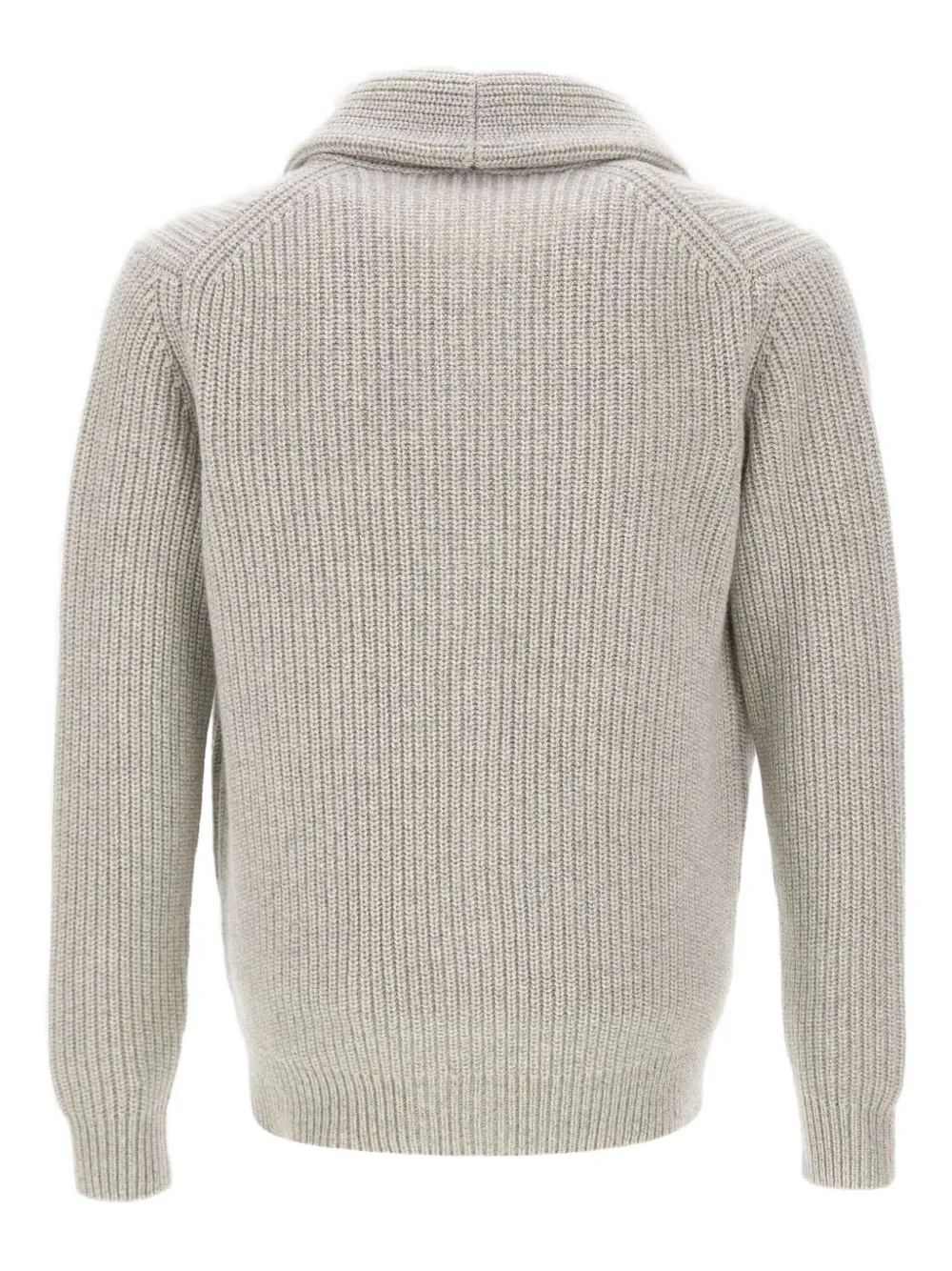 Filippo De Laurentiis Shawl-collar Ribbed Cardigan In Neutral