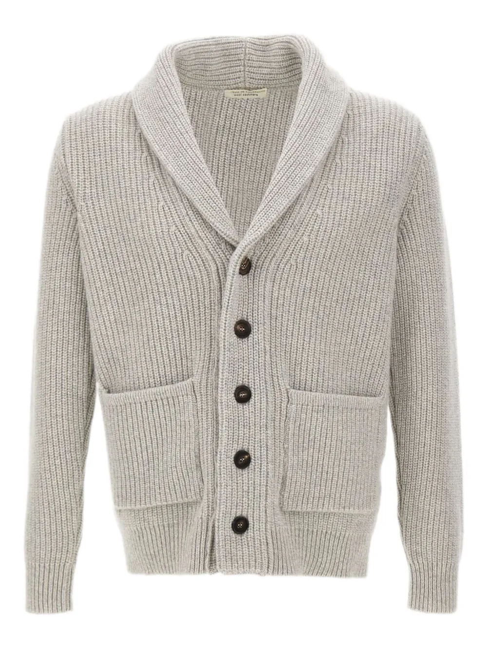 Filippo De Laurentiis Shawl-collar Ribbed Cardigan In Neutral
