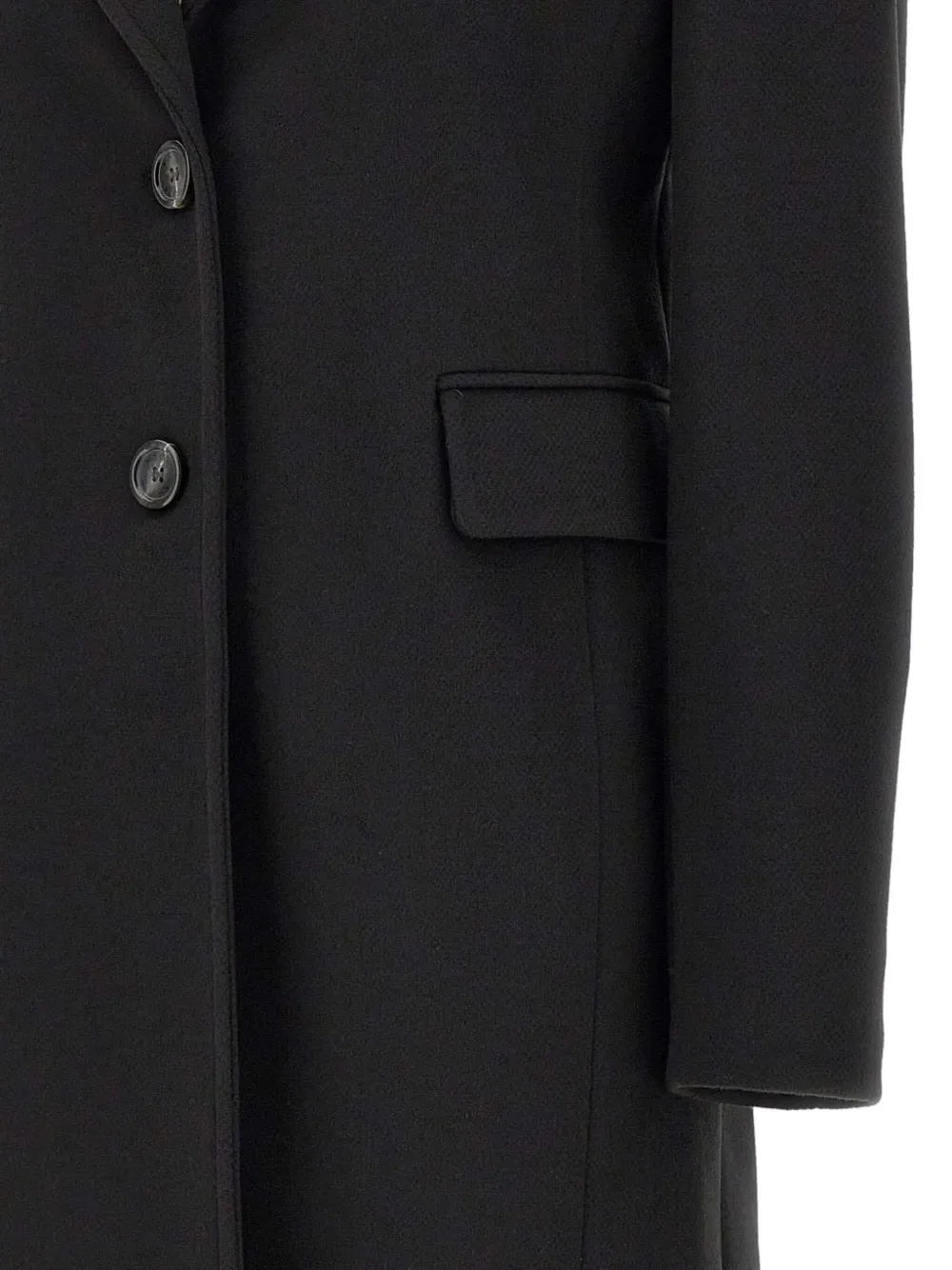 Kaos Peak-lapel Button Coat In Black
