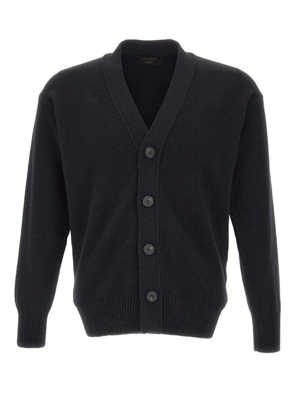 Gran Sasso V-neck wool cardigan | Black | Image 1