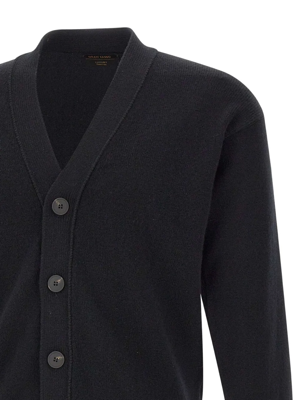 Gran Sasso Wollen vest met V-hals Zwart