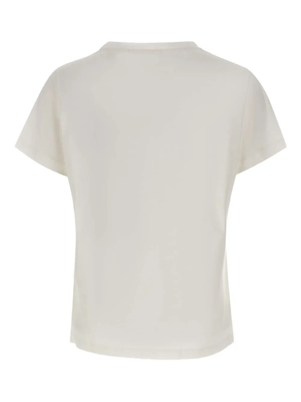 kaos T-shirt verfraaid met ketting Beige