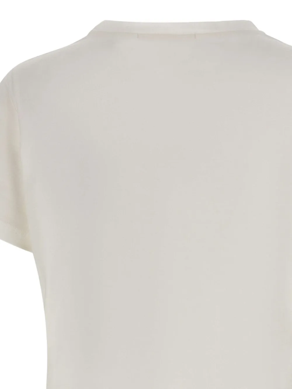 kaos T-shirt verfraaid met ketting Beige