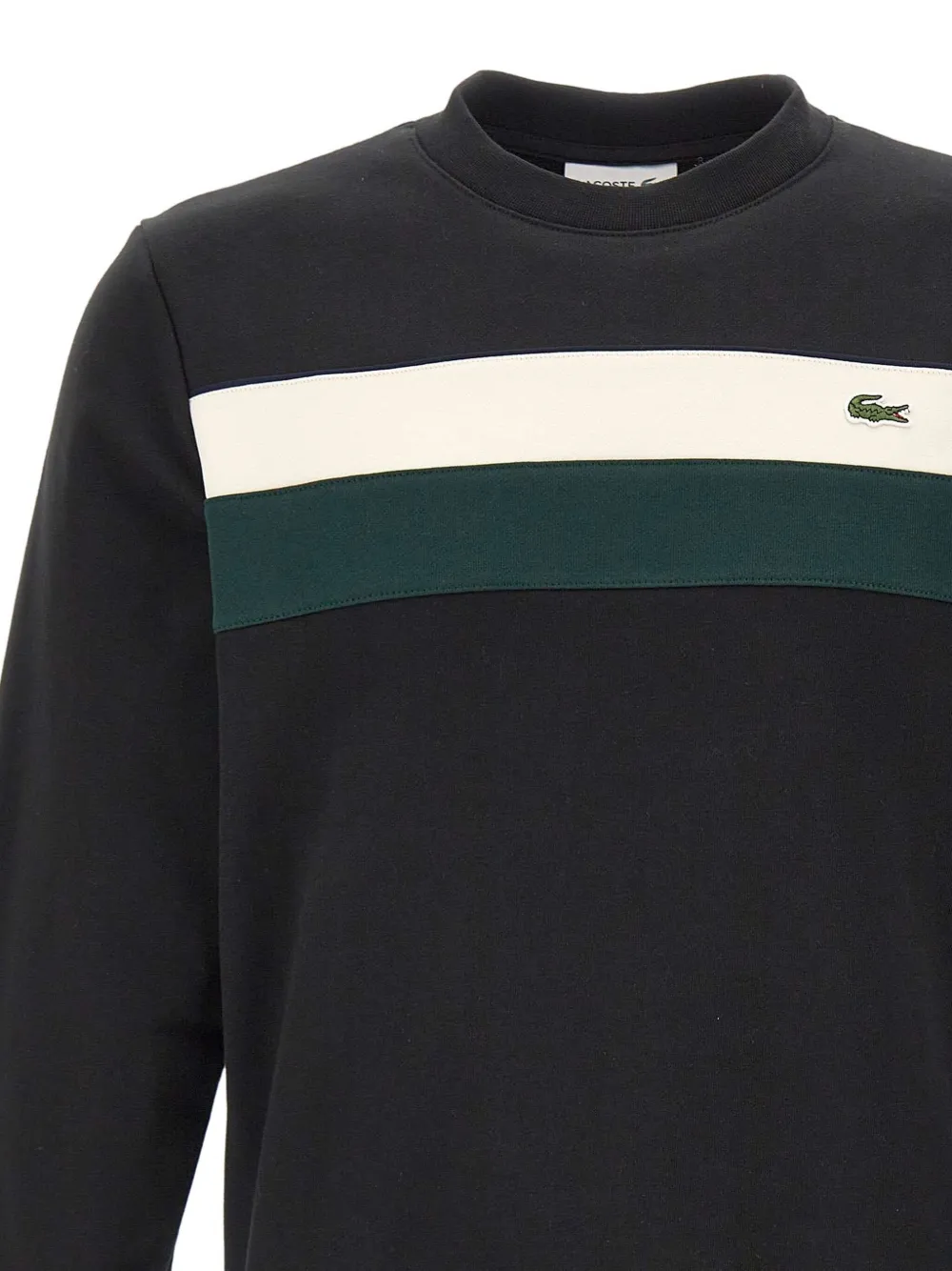 Lacoste colour-block crew-neck sweatshirt Zwart