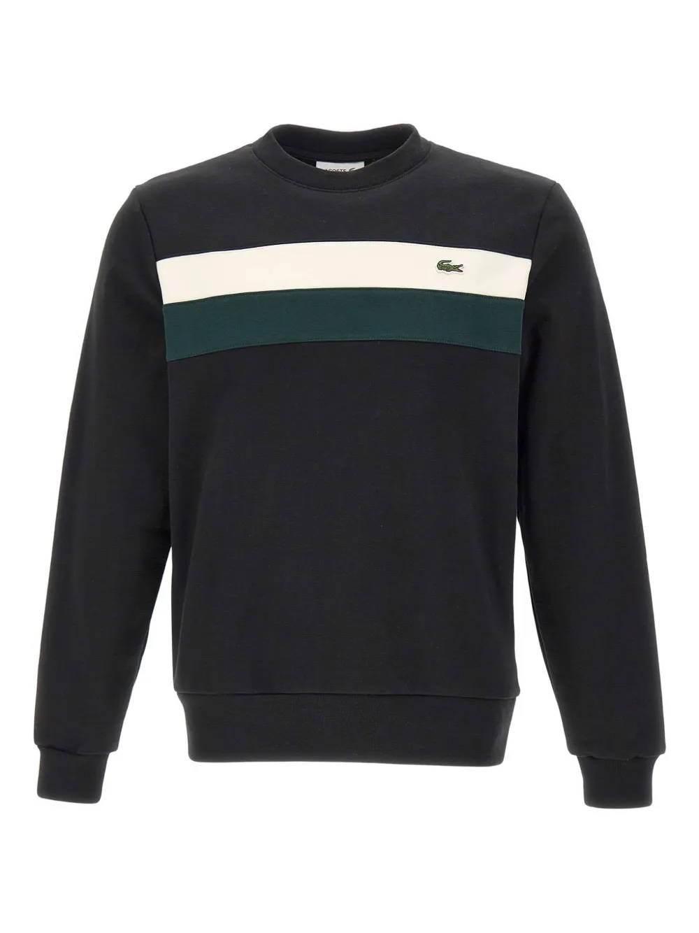 Lacoste colour-block crew-neck sweatshirt Zwart