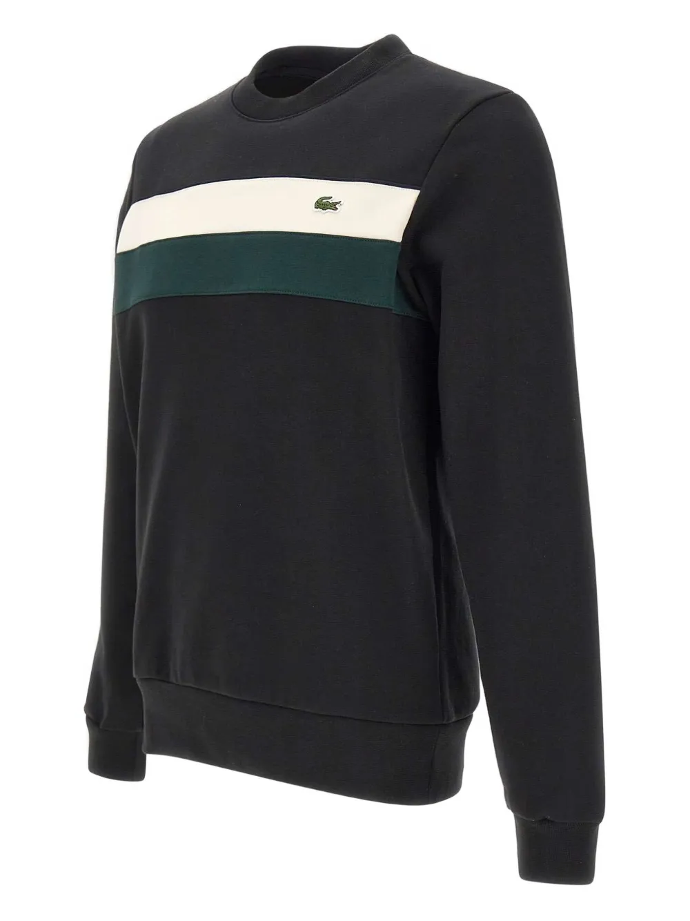 Lacoste colour-block crew-neck sweatshirt Zwart