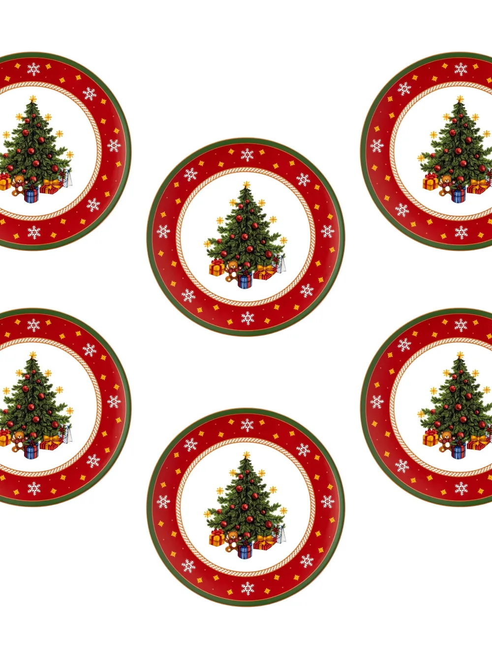 Hutschenreuther Christmas-tree Decorative Plates (22cm) In Red