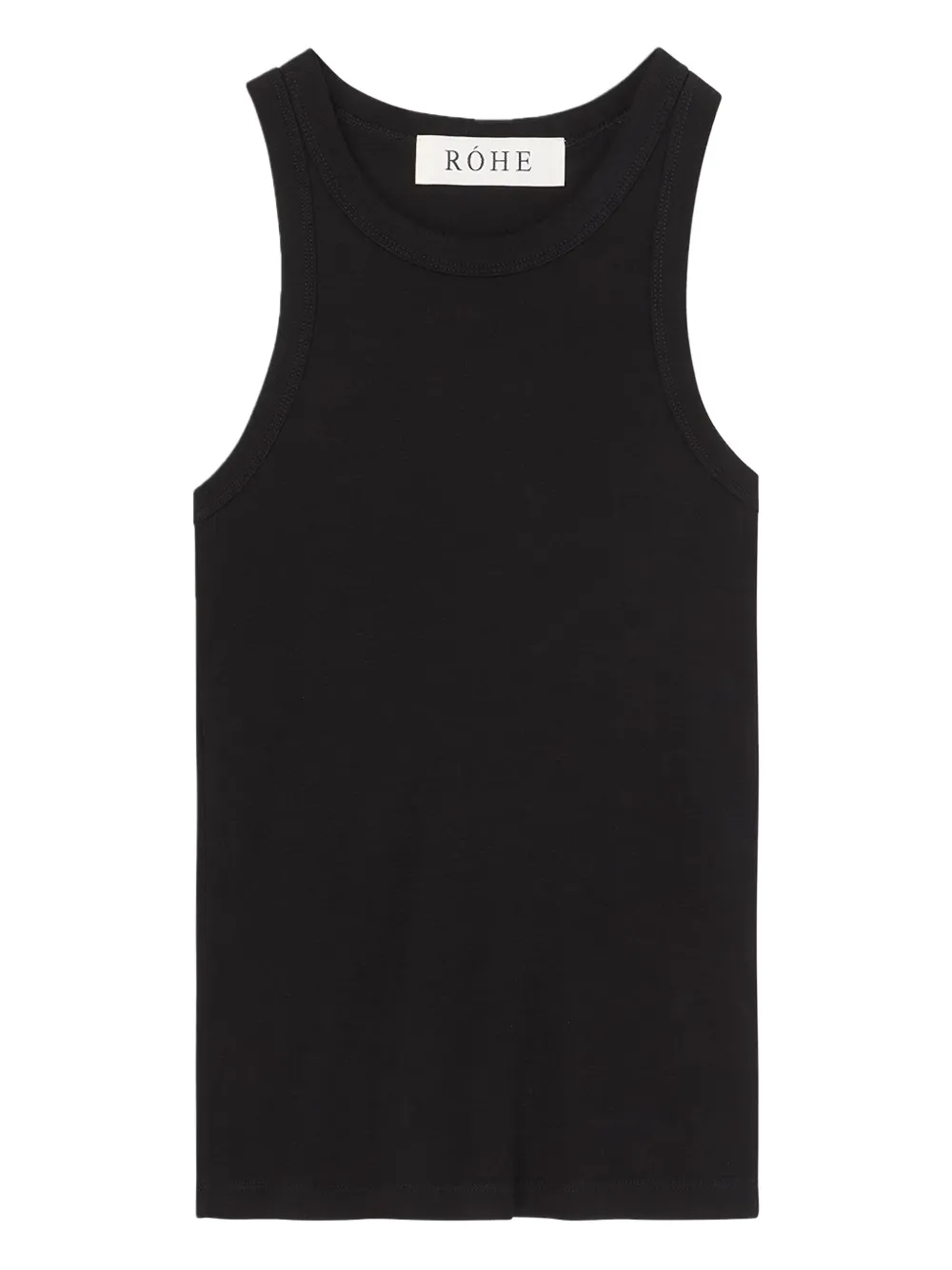 Róhe Geribbelde tanktop met raceback 001 BLACK