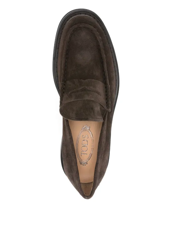 TOD'S ブラウン スエード ローファー Tod's スエード ペニーローファー | ブラウン | FARFETCH JP