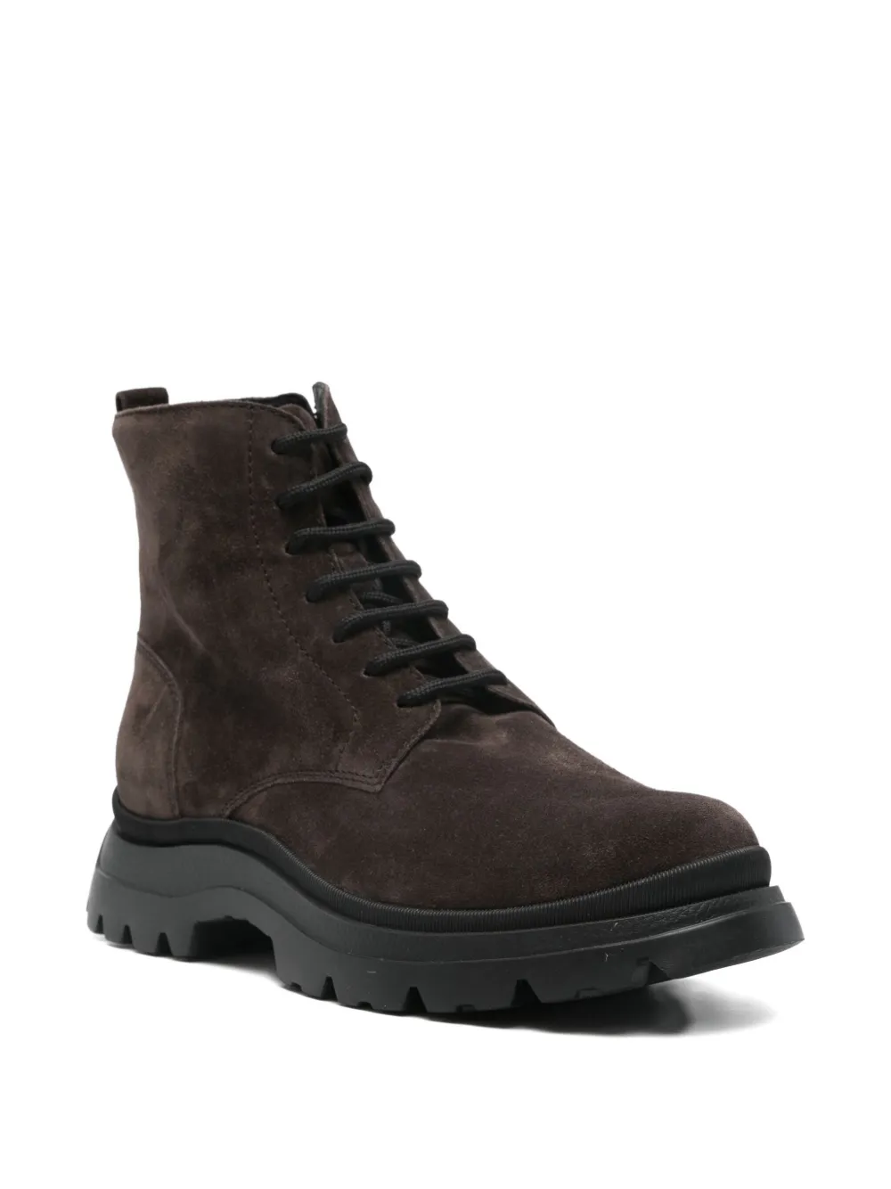 Hogan Lace-up Chunky-sole Boots In Brown