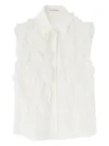 Ermanno Scervino ruffled sleeveless shirt - White