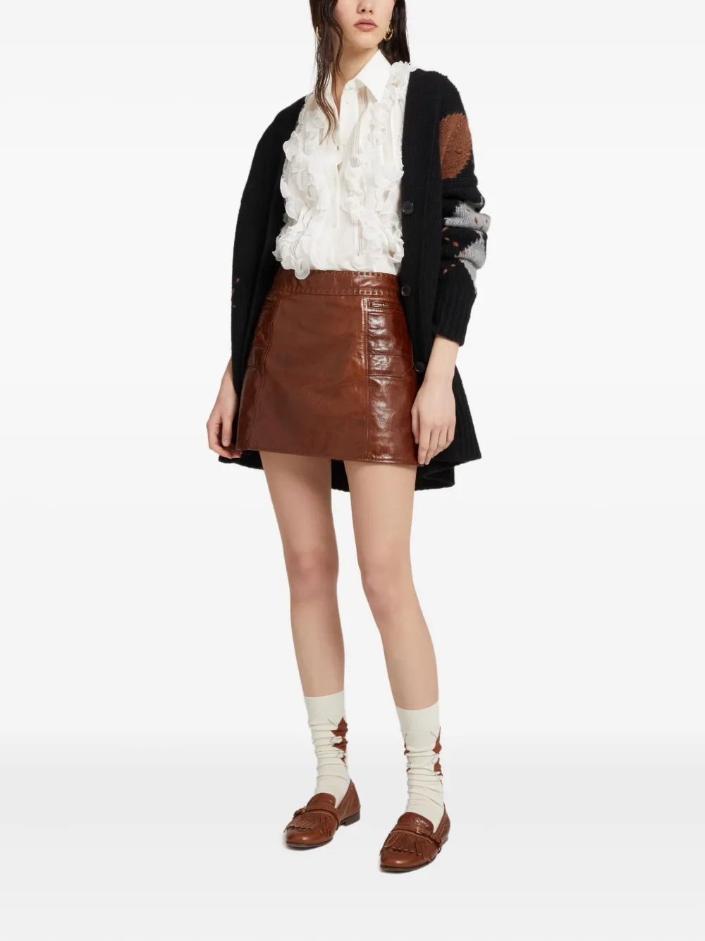 Ermanno Scervino ruffled sleeveless shirt - Wit