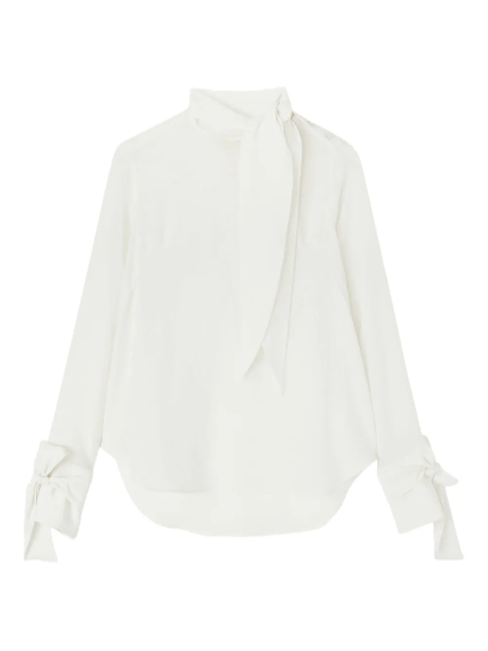 Ermanno Scervino bow-detailed tie-neck blouse | Neutrals | Image 1