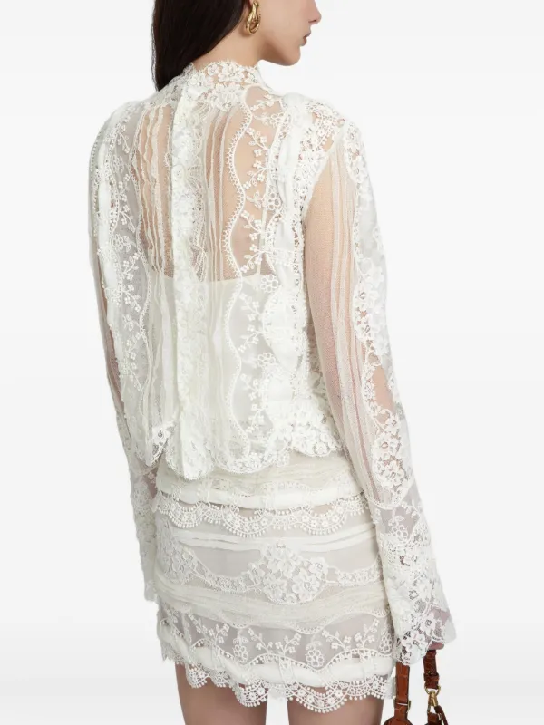 Ermanno Scervino lace-embroidery Blouse | White | FARFETCH