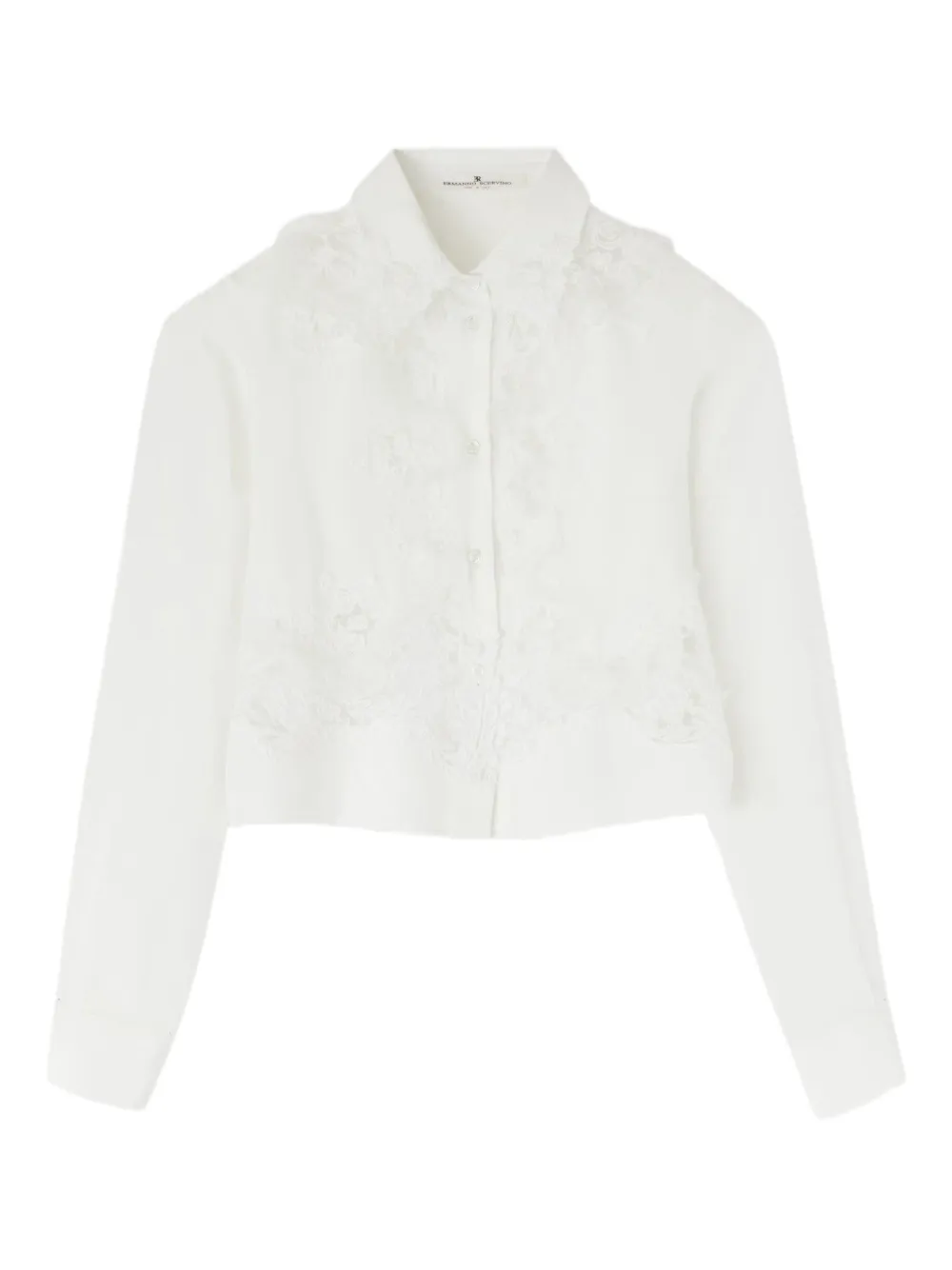 Ermanno Scervino lace-embellished silk shirt | Neutrals | Image 1