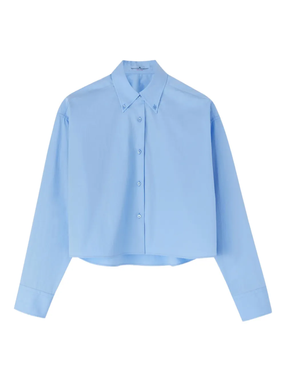 Ermanno Scervino Button-down Cropped Shirt In Blue