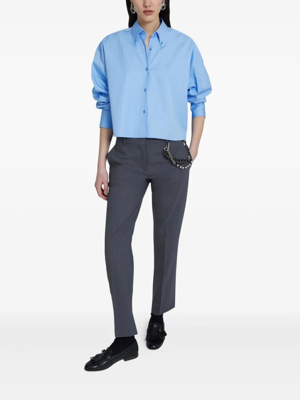 Ermanno Scervino button-down cropped shirt - Blauw