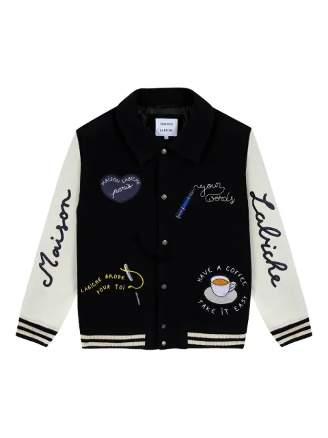 Maison Labiche Nicot embroidered wool-blend varsity jacket