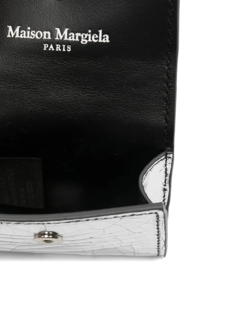 Maison Margiela Metallic Cracked-effect Airpods Case In Metallic