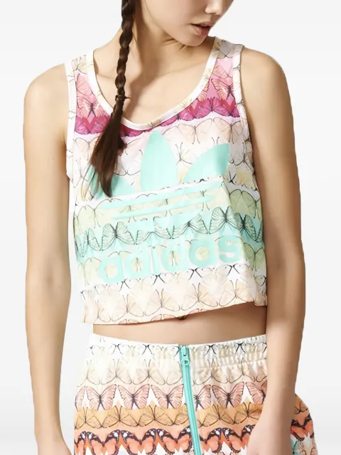 adidas top corto con logo estampado
