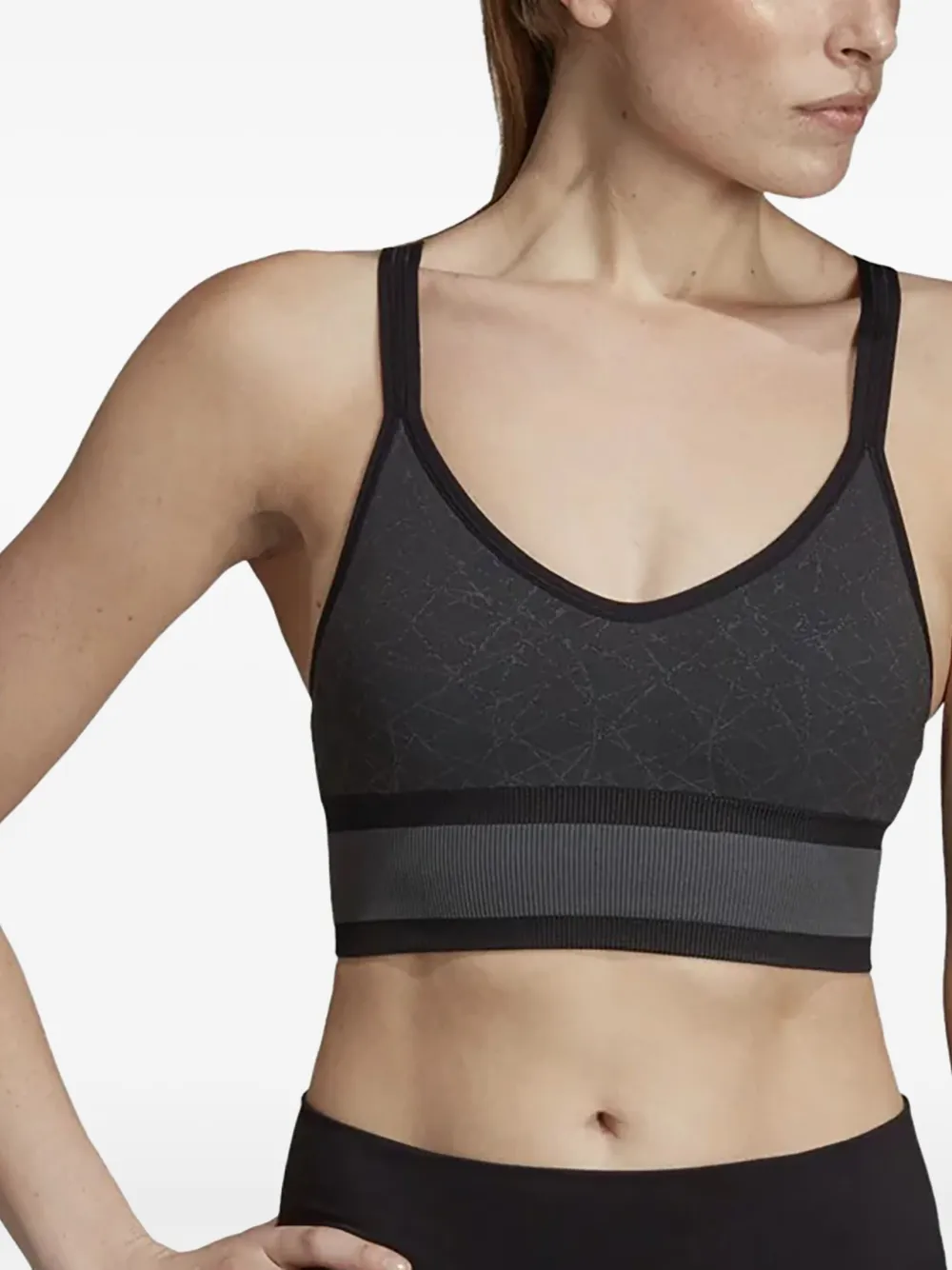 adidas All Me Wanderlust seamless long sports bra | Grey | Image 1