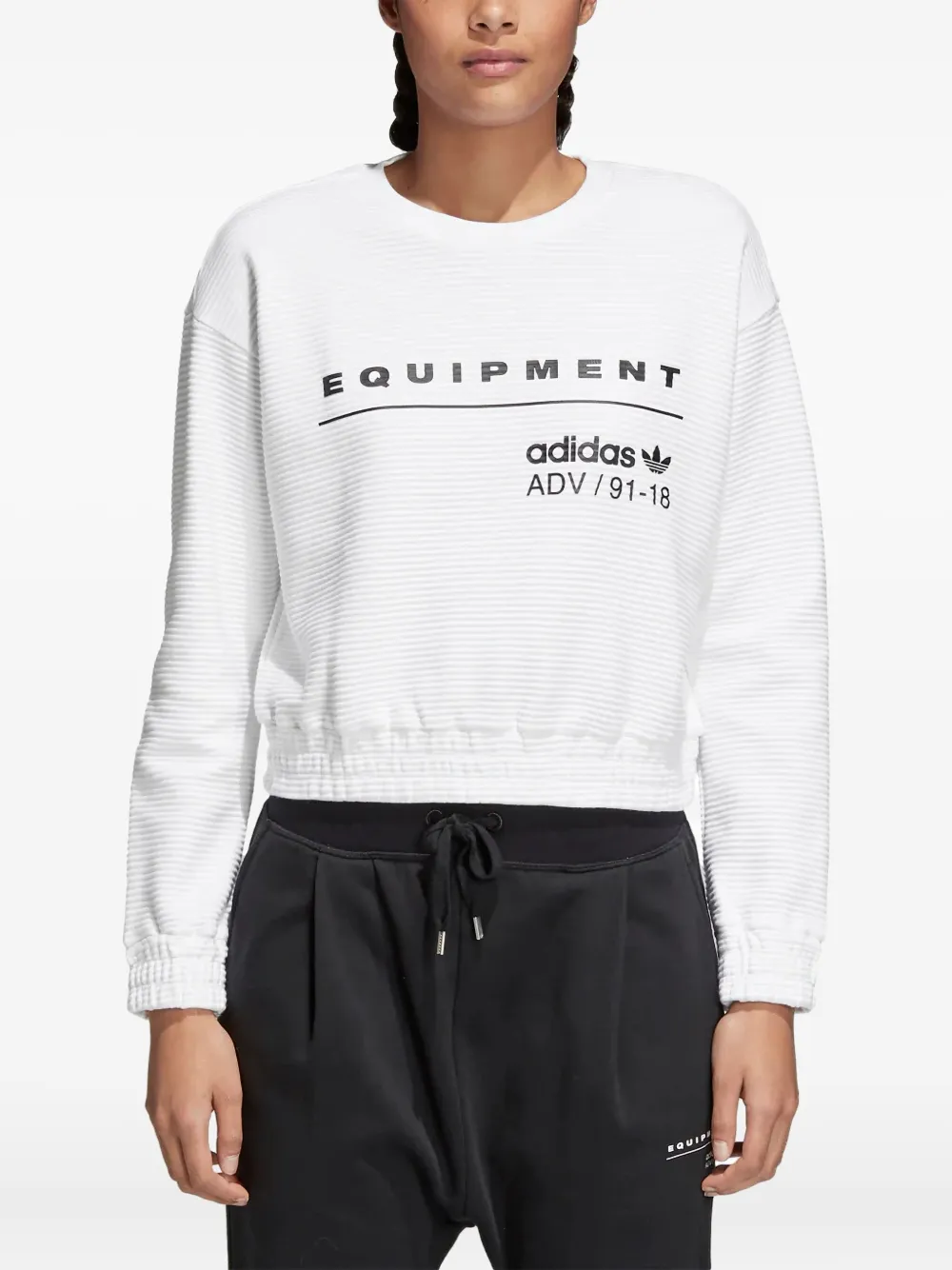 Adidas Originals Stadium Originals Eqt "white" Sweatshirt In White