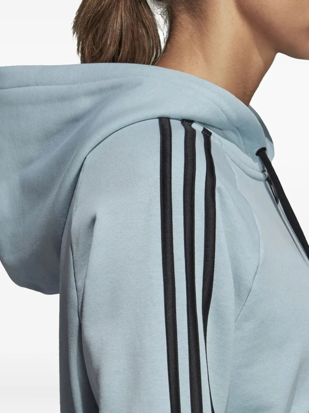 Adidas Stadium 3-Stripes zip-up Ash Grey hoodie - Blauw