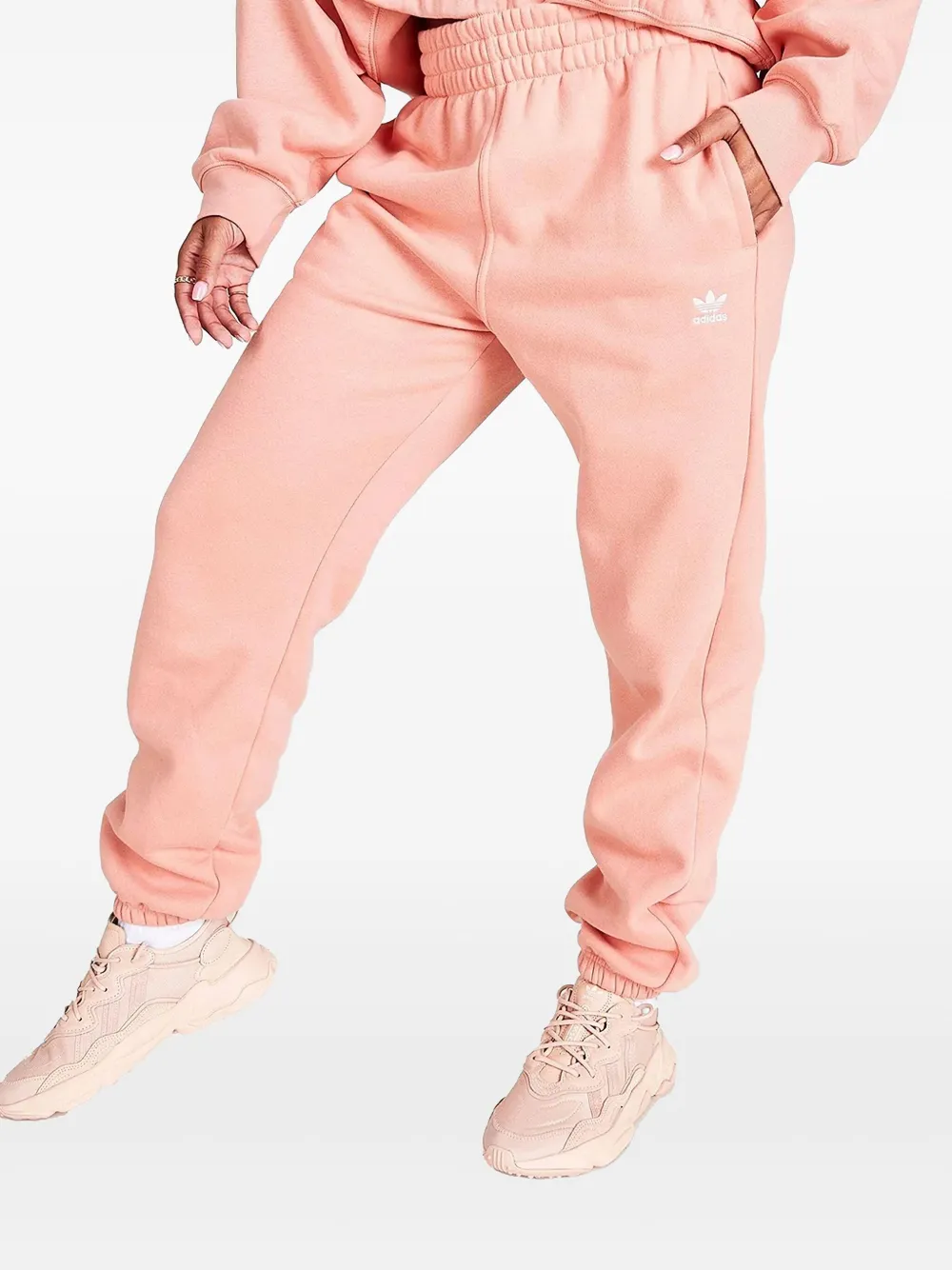 adidas elasticated-waistband track pants | Pink | Image 1