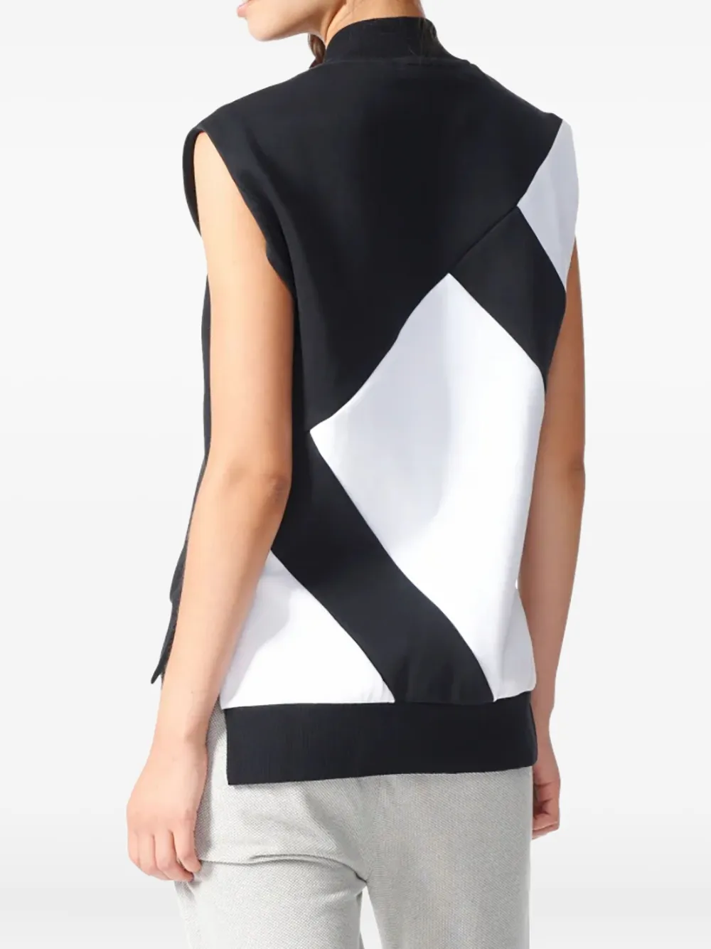 Adidas Originals Diagonal-panel Zip Vest In Black