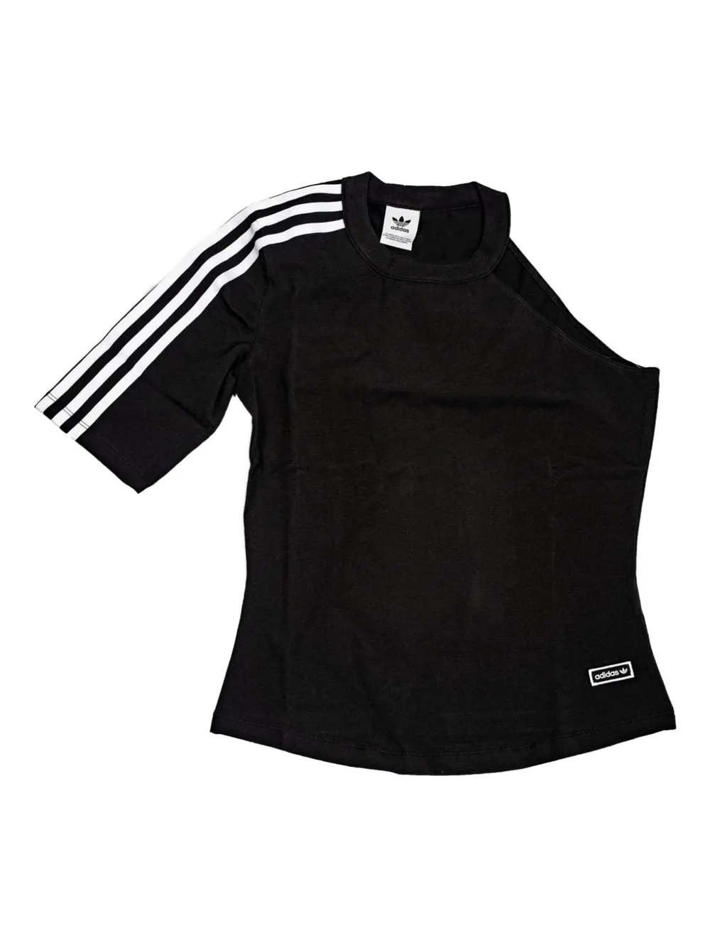 adidas three-stripe one-shoulder T-shirt | Black | Image 1
